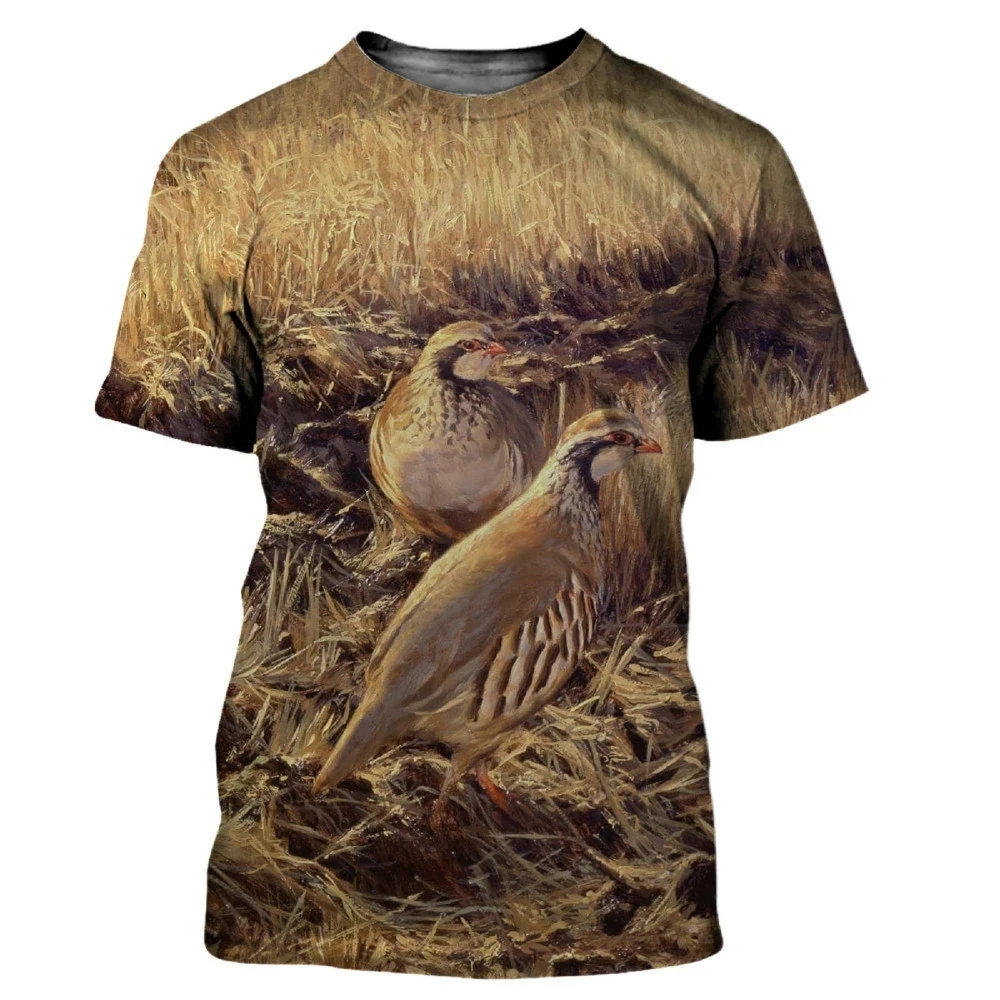 تي شيرت رجالي جديد للصيف بنمط  - مراجعة Hunting Quail وسعره